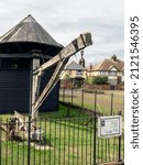 Small photo of HARWICH, ESSEX, UK - AUGUST 12, 2018: The lifting element of the Treadwheel Crane on the Green which dates from the 1600s