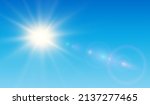sun with lens flare and blue... | Shutterstock .eps vector #2137277465