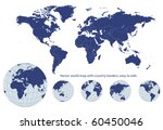 world map with earth globes ... | Shutterstock .eps vector #60450046