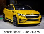 Small photo of Skoda Vision iV electric concept car at the 89th Geneva International Motor Show. Geneva, Switzerland - March 5, 2019.