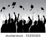 graduation in silhouette in grey | Shutterstock .eps vector #53350303