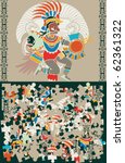 aztec puzzle  slices and the... | Shutterstock .eps vector #62361322