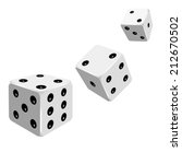 Set Of White Dices. Vector...