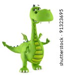 Green Dino Dragon Baby Smiling