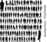 collection of people silhouettes | Shutterstock .eps vector #51251038