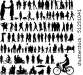 collection of people silhouettes | Shutterstock .eps vector #51251041