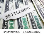 Settlement newspaper headline on money                             