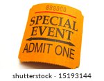Special event ticket closeup ...