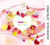 decoration pink floral heart.... | Shutterstock .eps vector #67814863