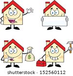 house cartoon mascot characters.... | Shutterstock .eps vector #152560112