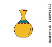 African Vase Icon. Cartoon...