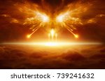 Apocalyptic religious background - end of the world, battle of armageddon, forces of evil destroy humanity. Elements of this image furnished by NASA