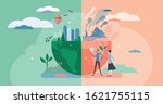 environment concept  flat tiny... | Shutterstock .eps vector #1621755115