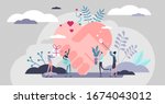 voluntary help concept  flat... | Shutterstock .eps vector #1674043012