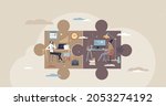 hybrid work with part time job... | Shutterstock .eps vector #2053274192