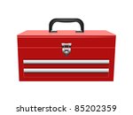 Closed Red Toolbox Isolated On...