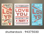 set of valentine's day party... | Shutterstock .eps vector #94375030