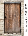 Ancient Wooden Door In Old...