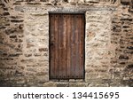 Ancient Wooden Door In Stone...
