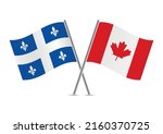 quebec and canada crossed flags.... | Shutterstock .eps vector #2160370725