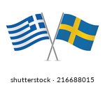 greek and swedish flags. vector ... | Shutterstock .eps vector #216688015