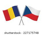 czech and romanian flags.... | Shutterstock .eps vector #227175748