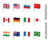 world flags on white background ... | Shutterstock .eps vector #303620162