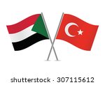 sudan and turkey flags. vector... | Shutterstock .eps vector #307115612