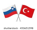 slovenian and turkish flags.... | Shutterstock .eps vector #453651598