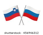 slovenian and russian flags.... | Shutterstock .eps vector #456946312