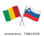 guinea and slovenia flags... | Shutterstock .eps vector #738819328