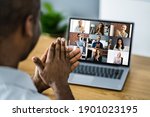 african clapping in virtual... | Shutterstock . vector #1901023195