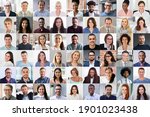 diverse people face or avatar... | Shutterstock . vector #1901023438