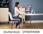 business video call dressed in... | Shutterstock . vector #1940054008