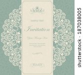beautiful floral invitation card | Shutterstock .eps vector #187038005