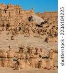 Small photo of Hundreds of hoodoos, known locally at goblins, in Goblin Valley State Park near Hanksville, Utah