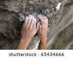 Rock Climber's Hands On Handhold