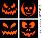 set of scary vector pumpkin in... | Shutterstock .eps vector #86238610