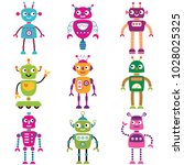 robot vector characters  set of ... | Shutterstock .eps vector #1028025325