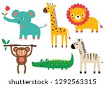 cute baby animals  vector set | Shutterstock .eps vector #1292563315