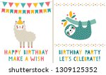 vector birthday  greeting cards ... | Shutterstock .eps vector #1309125352