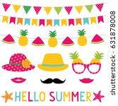summer party bunting decoration ... | Shutterstock .eps vector #631878008
