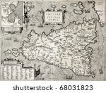 Antique Map Of Sicily With...