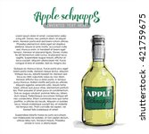 hand draw of apple schnapps... | Shutterstock .eps vector #421759675