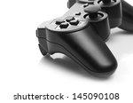 black game controller isolated on white background