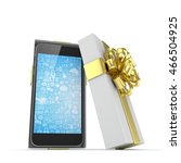 smartphone in gift box.... | Shutterstock . vector #466504925