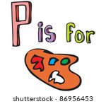 drawing of letter 'p is for... | Shutterstock .eps vector #86956453
