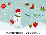christmas vector card | Shutterstock .eps vector #86384077