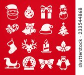 cute christmas icons set    red | Shutterstock .eps vector #233544868