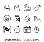 set of diet icons    black  ... | Shutterstock .eps vector #305731598